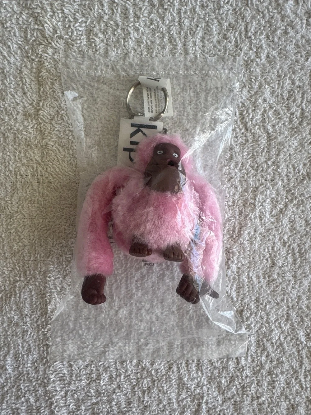 Kipling Pink Frosting Plush Monkey Keychain Bag Charm